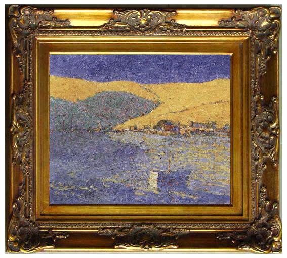 framed  Seldon Connor Gile Red and Yellow Hills, Ta056